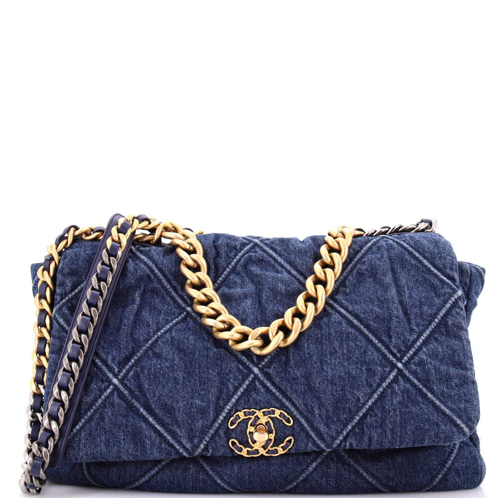 Chanel Maxi 19 Flap Bag Quilted Denim